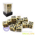 Bescon Old Looking Dice Bone Dice D6 16mm 12pcs مجموعة ، 16 مم ستة جوانب يموت (12) كتلة من الزهر الحجري